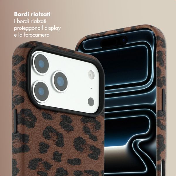 Selencia Cover Sabi Stampa pantera con MagSafe Apple iPhone 17 Pro Max - Mocha Brown