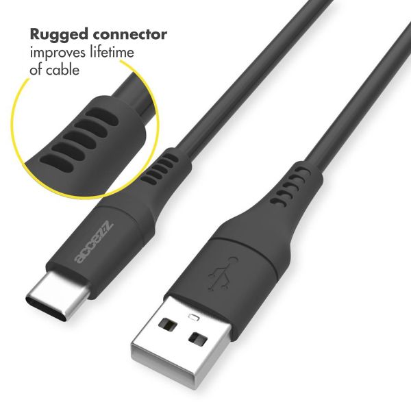 Accezz Cavo da USB-C a USB - 2 metri - Nero