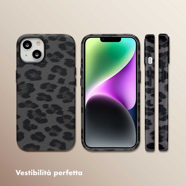 Selencia Cover Sabi Stampa pantera con MagSafe Apple iPhone 14 - Midnight Black