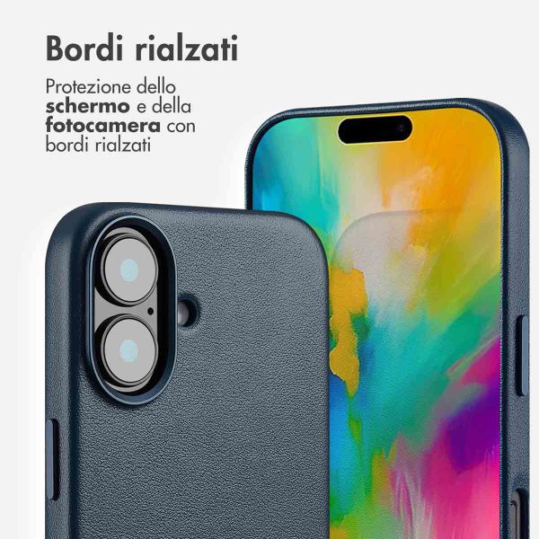 Accezz Cover in Pelle con MagSafe Apple iPhone 16 - Nightfall Blue