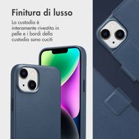 Accezz Cover in pelle 2 in 1 con MagSafe Apple iPhone 14 - Nightfall Blue