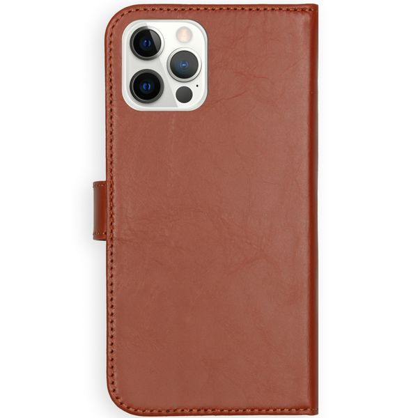 Selencia Cover a libro in vera pelle Apple iPhone 12 (Pro) - Marrone chiaro