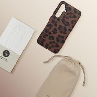 Selencia Cover Sabi Stampa pantera con MagSafe Samsung Galaxy S24 - Mocha Brown