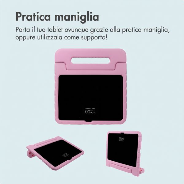 imoshion Cover Posteriore Kidsproof Design con maniglia Apple iPad 11 (2025) 11 pollici A16 / iPad 10 (2022) 10.9 pollici - Cuori rossi