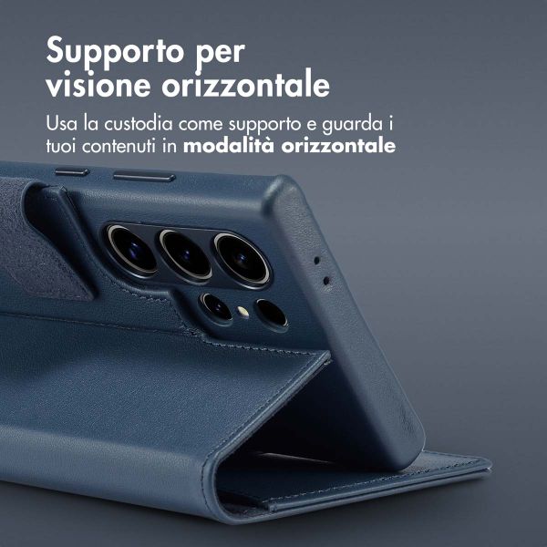 Accezz Cover in pelle 2 in 1 con MagSafe Samsung Galaxy S24 Ultra - Nightfall Blue