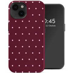 Selencia Cover Posteriore Vivid Apple iPhone 14 - Happy Dots Burgundy