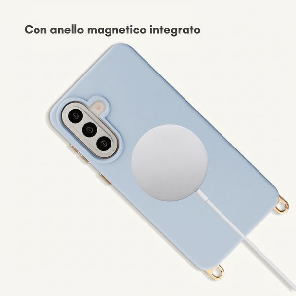 Selencia Cover posteriore Rivièra con MagSafe con ganci rimovibili Samsung Galaxy A57 (5G) - Powder Blue