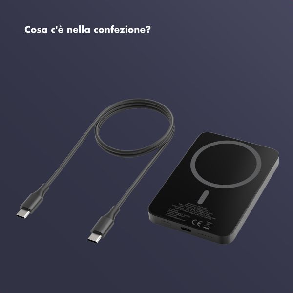 Selencia Vivid Powerbank 5.000 mAh - MagSafe e Qi - Black / Swirl Black