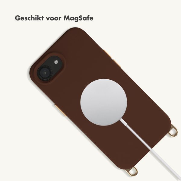 Selencia Rivièra MagSafe Backcover met afneembare haakjes Apple iPhone 17e / 16e - Choco Brown