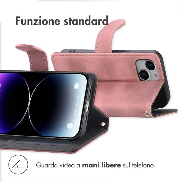 imoshion Cover a libro con Cordino Apple iPhone 14 / 13 - Rosa
