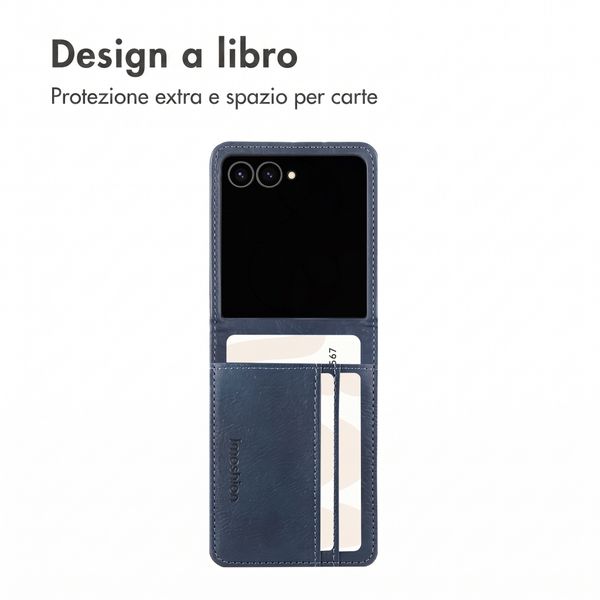 imoshion Cover a libro di Lusso Samsung Galaxy Z Flip 8 - Blu scuro