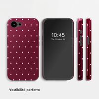 Selencia Cover posteriore Vivid con MagSafe Apple iPhone 17e / 16e - Happy Dots Burgundy