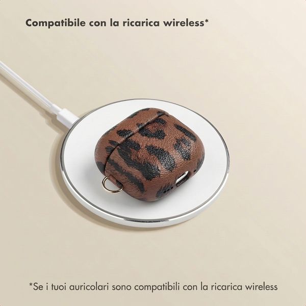 Selencia Cover Sabi stampa pantera  Apple Airpods 4 - Mocha Brown