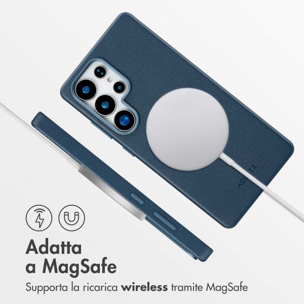 Accezz Cover in Pelle con MagSafe Samsung Galaxy S25 Ultra - Nightfall Blue