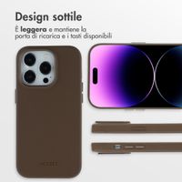 Accezz Cover in Pelle con MagSafe Apple iPhone 14 Pro - Marrone caffè