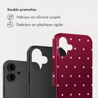 Selencia Vivid Backcover Apple iPhone 16 - Happy Dots Burgundy