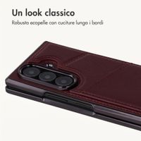 imoshion Cover posteriore MagSafe in pelle sintetica con portacarte Samsung Galaxy Z Fold 8 Ultra - Wine Red