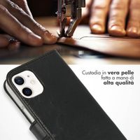 Selencia Cover a libro in vera pelle Apple iPhone 12 Mini - Nero