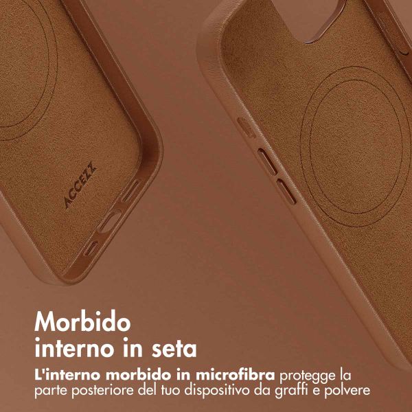 Accezz Cover in Pelle con MagSafe Apple iPhone 13 - Sienna Brown
