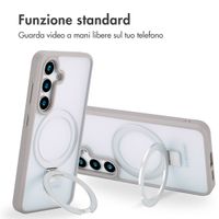 Accezz Cover con anello e supporto con MagSafe Samsung Galaxy S24 - Grigio