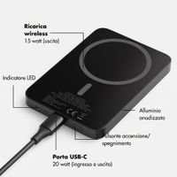 Selencia Vivid Powerbank 5.000 mAh - MagSafe e Qi - Nero / Choco Flower Pop