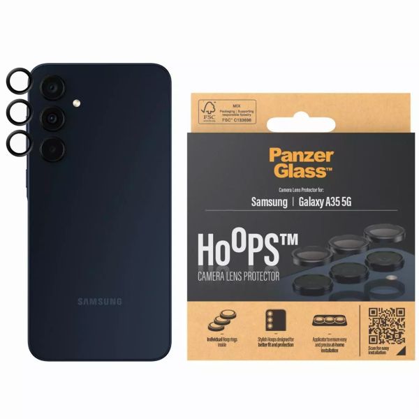 PanzerGlass Pellicole protettive fotocamera Hoops Optic Rings Samsung Galaxy A35 - Nero