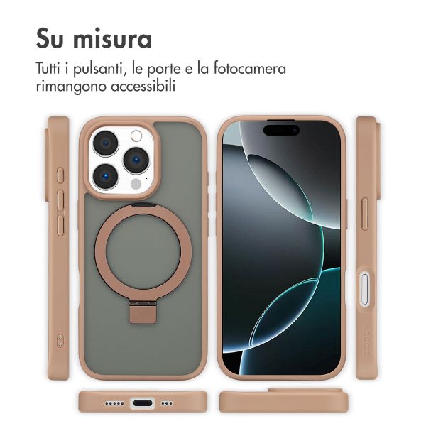 Accezz Cover con anello e supporto con MagSafe Apple iPhone 16 Pro - Marrone