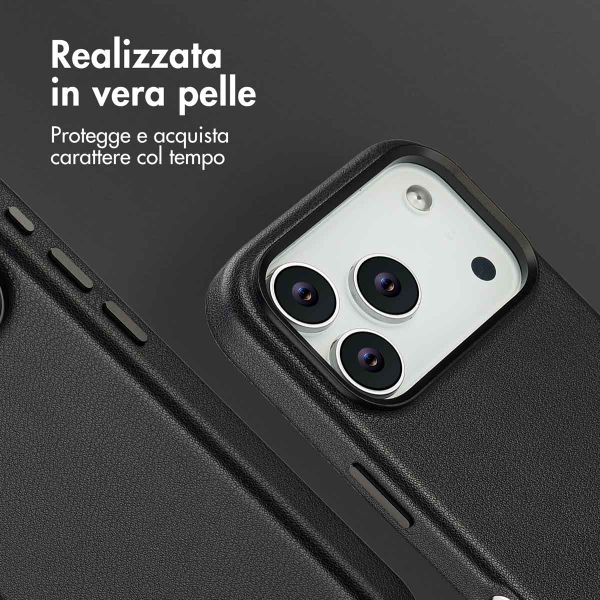 Accezz Cover in Pelle con MagSafe Apple iPhone 17 Pro - Onyx Black