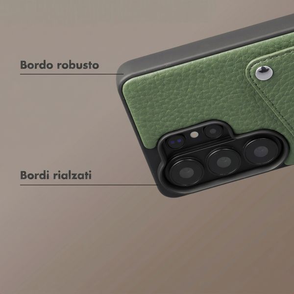 Selencia Cover posteriore Riva con portacarte Samsung Galaxy S26 Ultra - Sage Green