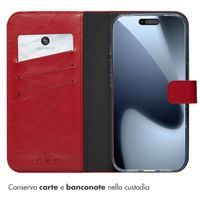 Selencia Cover a libro in vera pelle Apple iPhone 17 Pro - Rosso