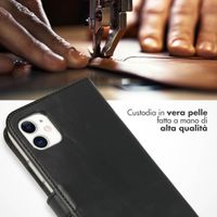 Selencia Cover a libro in vera pelle Apple iPhone 11 - Nero