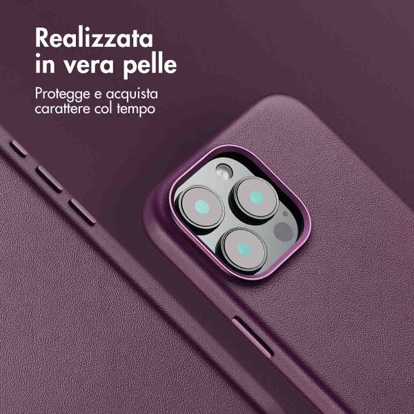 Accezz Cover in Pelle con MagSafe Apple iPhone 16 Pro Max - Heath Purple