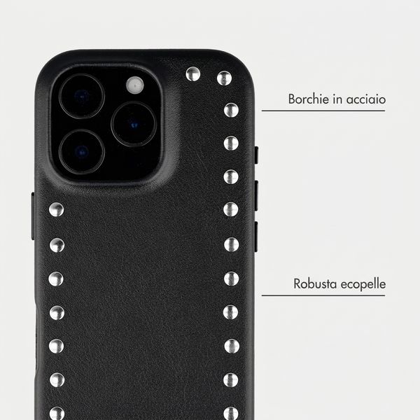 Selencia Cover posteriore Studs con MagSafe Apple iPhone 16 Pro - Velvet Black