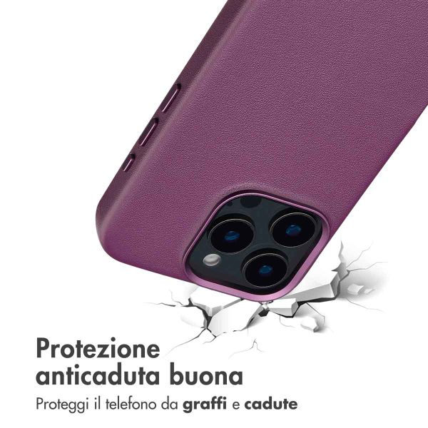 Accezz Cover in Pelle con MagSafe Apple iPhone 16 Pro Max - Heath Purple