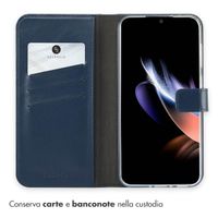 Selencia Cover a libro in vera pelle Samsung Galaxy A36 / A56 - Blu