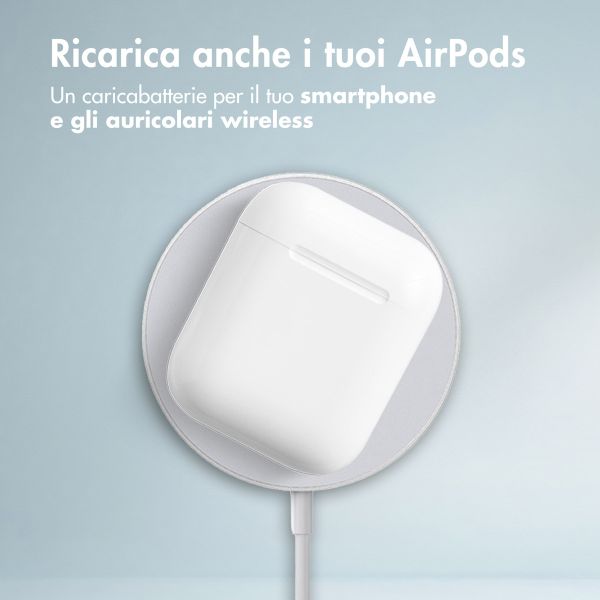 Accezz Caricabatterie Wireless USB-C - Caricatore Senza Fili MagSafe e Qi2 - 1 metro - Bianco