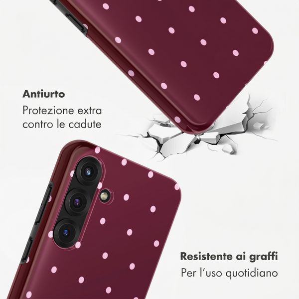 Selencia Cover posteriore Vivid con MagSafe Samsung Galaxy S25 - Happy Dots Burgundy