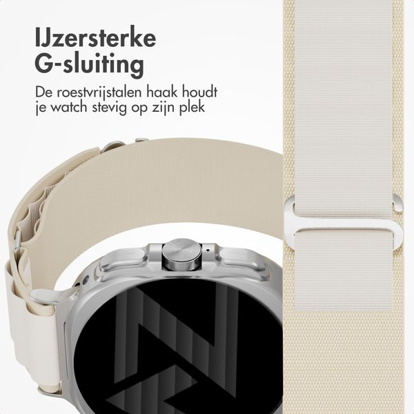 Accezz Cinturino in nylon Alpine Samsung Galaxy Watch Ultra 2 (2026) / Ultra (2024/2025) - Luce stellare