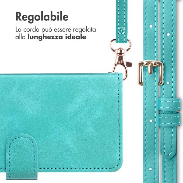 imoshion Cover a libro con Cordino Apple iPhone 16 - Turchese