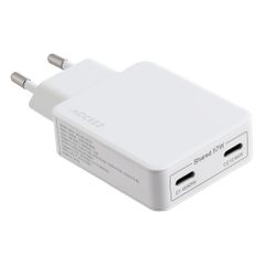 Accezz Caricabatterie GaN Ultra Slim - 2x USB-C - 65 W - Bianco