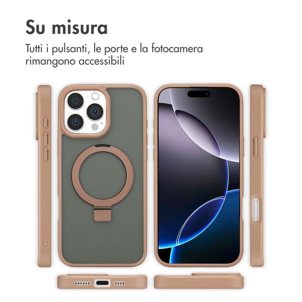Accezz Cover con anello e supporto con MagSafe Apple iPhone 16 Pro Max - Marrone