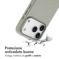 Accezz Cover in Pelle con MagSafe Apple iPhone 17 Pro - Light Grey