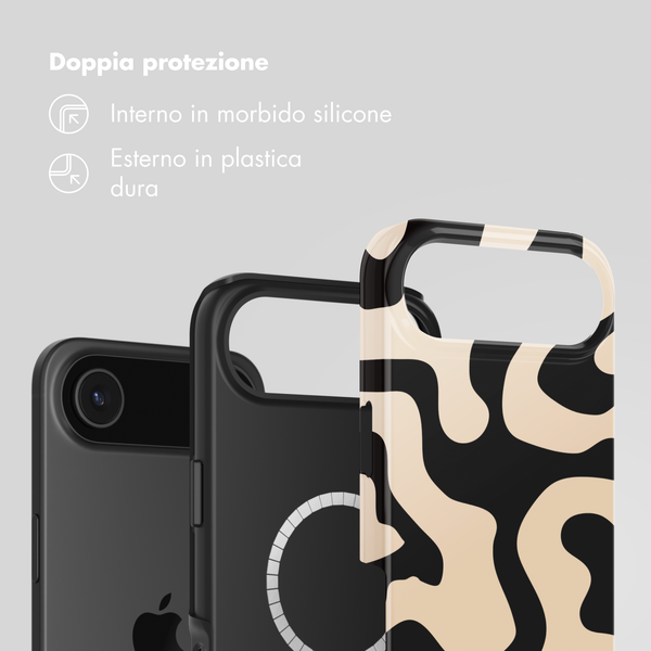 Selencia Cover posteriore Vivid con MagSafe Apple iPhone Air - Art Wave Black