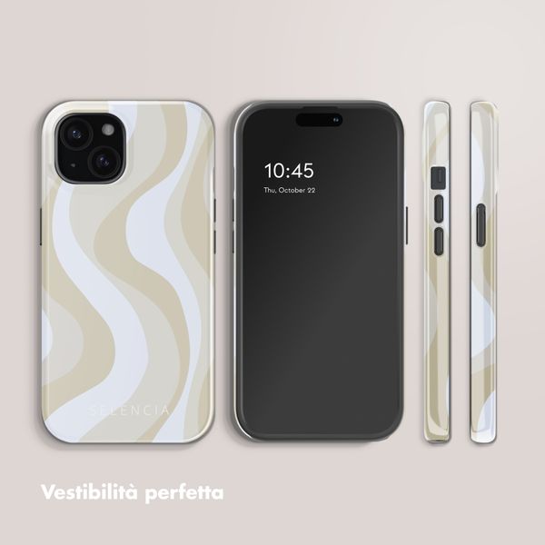 Selencia Cover posteriore Vivid con MagSafe Apple iPhone 15 - Desert Waves Beige