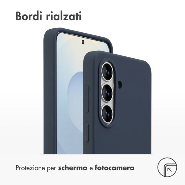 Accezz Cover in silicone liquido con MagSafe Samsung Galaxy S26 - Blu scuro