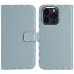 Selencia Cover a libro in vera pelle Apple iPhone 16 Pro - Air Blue