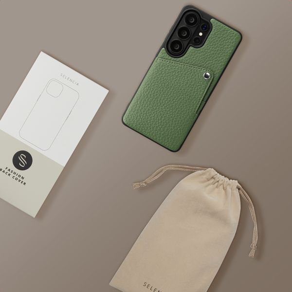 Selencia Cover posteriore Riva con portacarte Samsung Galaxy S26 Ultra - Sage Green