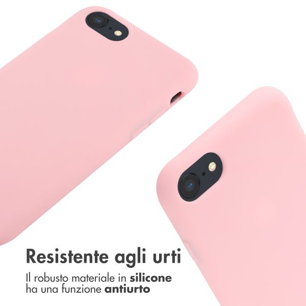 imoshion Cover in Silicone con Cordino Apple iPhone SE (2022 / 2020) / 8 / 7 - Rosa