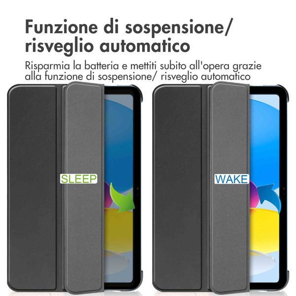 imoshion Cover a libro Trifold Apple iPad 11 (2025) 11 pollici A16 / iPad 10 (2022) 10.9 pollici - Nero