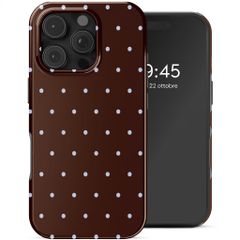 Selencia Cover Posteriore Vivid Apple iPhone 16 Pro - Happy Dots Chocolate